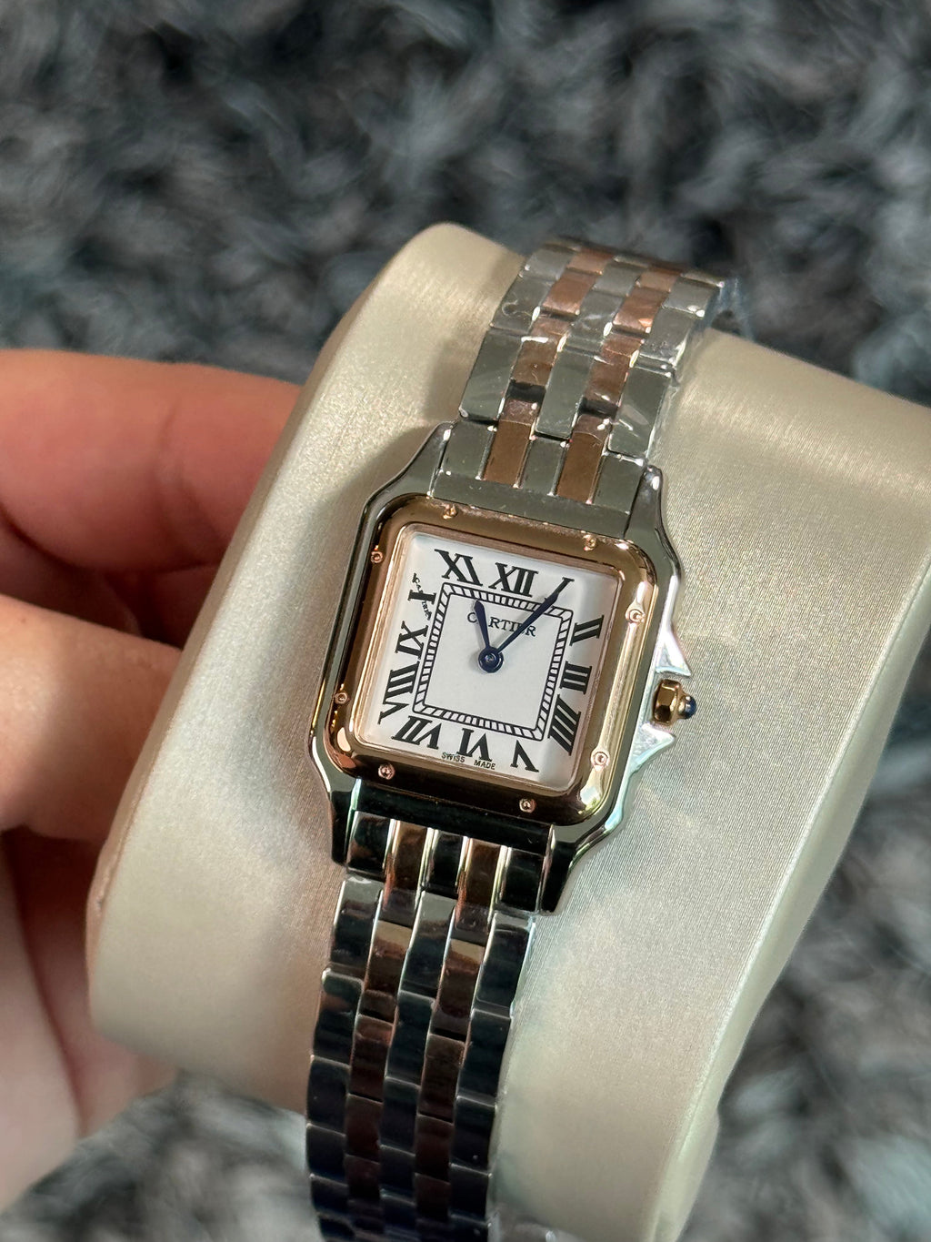 CARTIER PANTHERE PLATEADO DORADO ROSA