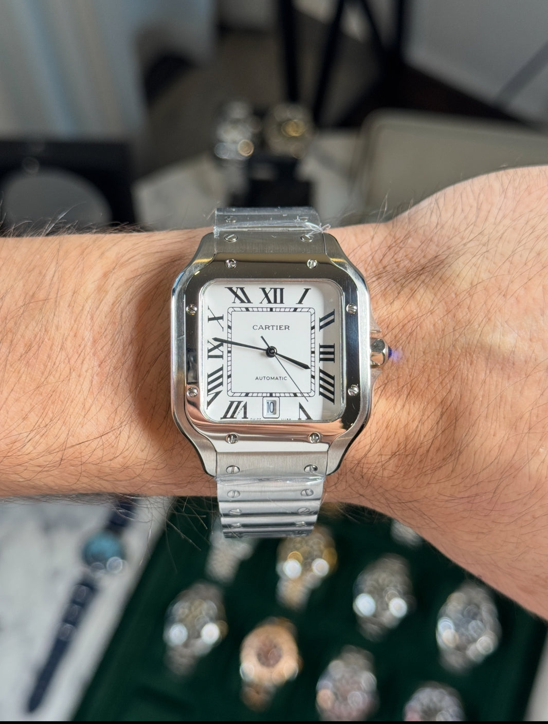 CARTIER SANTOS 40 MM FONDO BLANCO