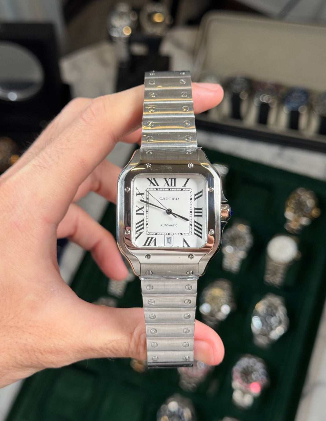CARTIER SANTOS 40 MM FONDO BLANCO