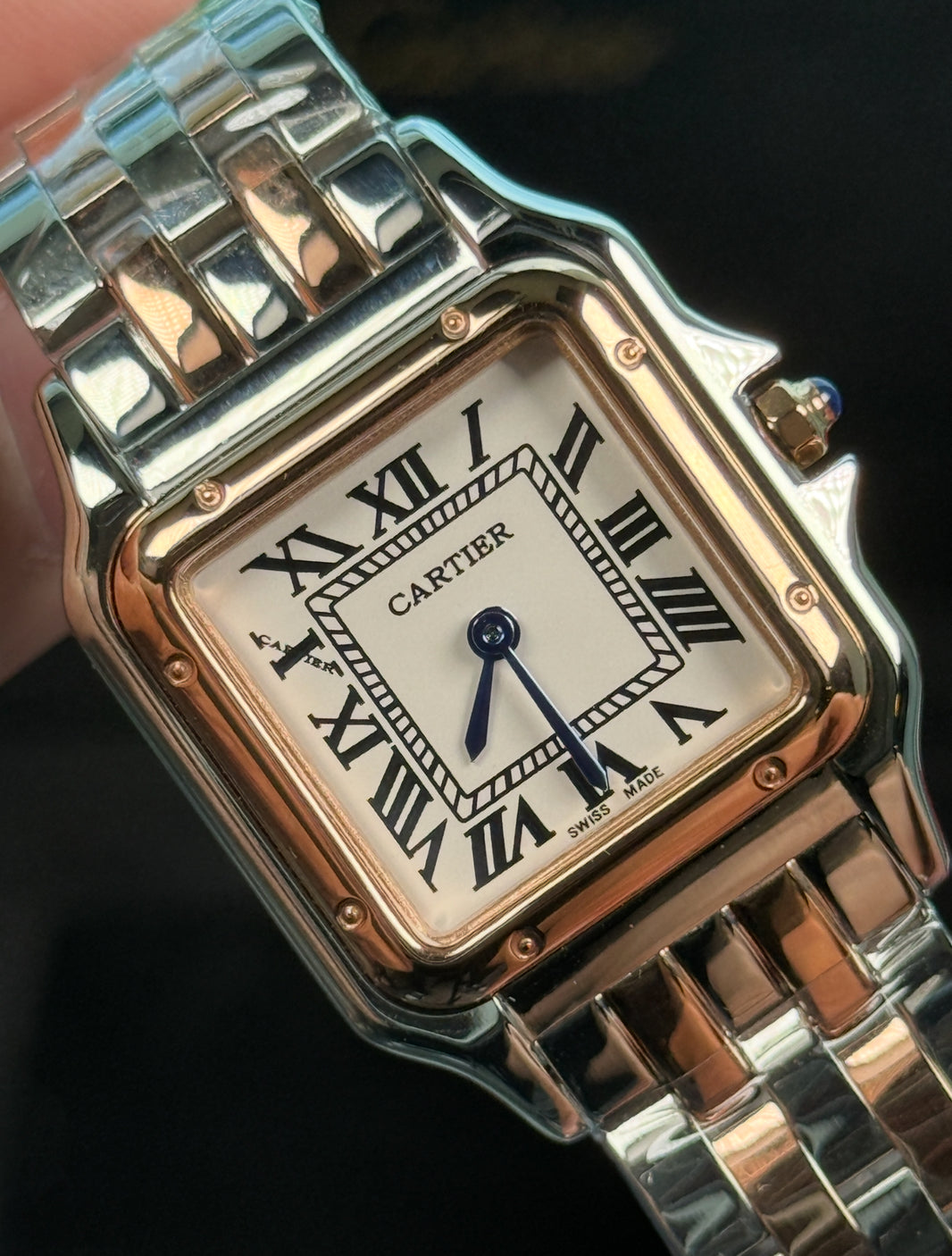 CARTIER PANTHERE PLATEADO DORADO ROSA