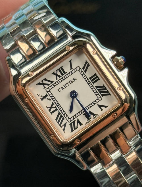 CARTIER PANTHERE PLATEADO DORADO ROSA