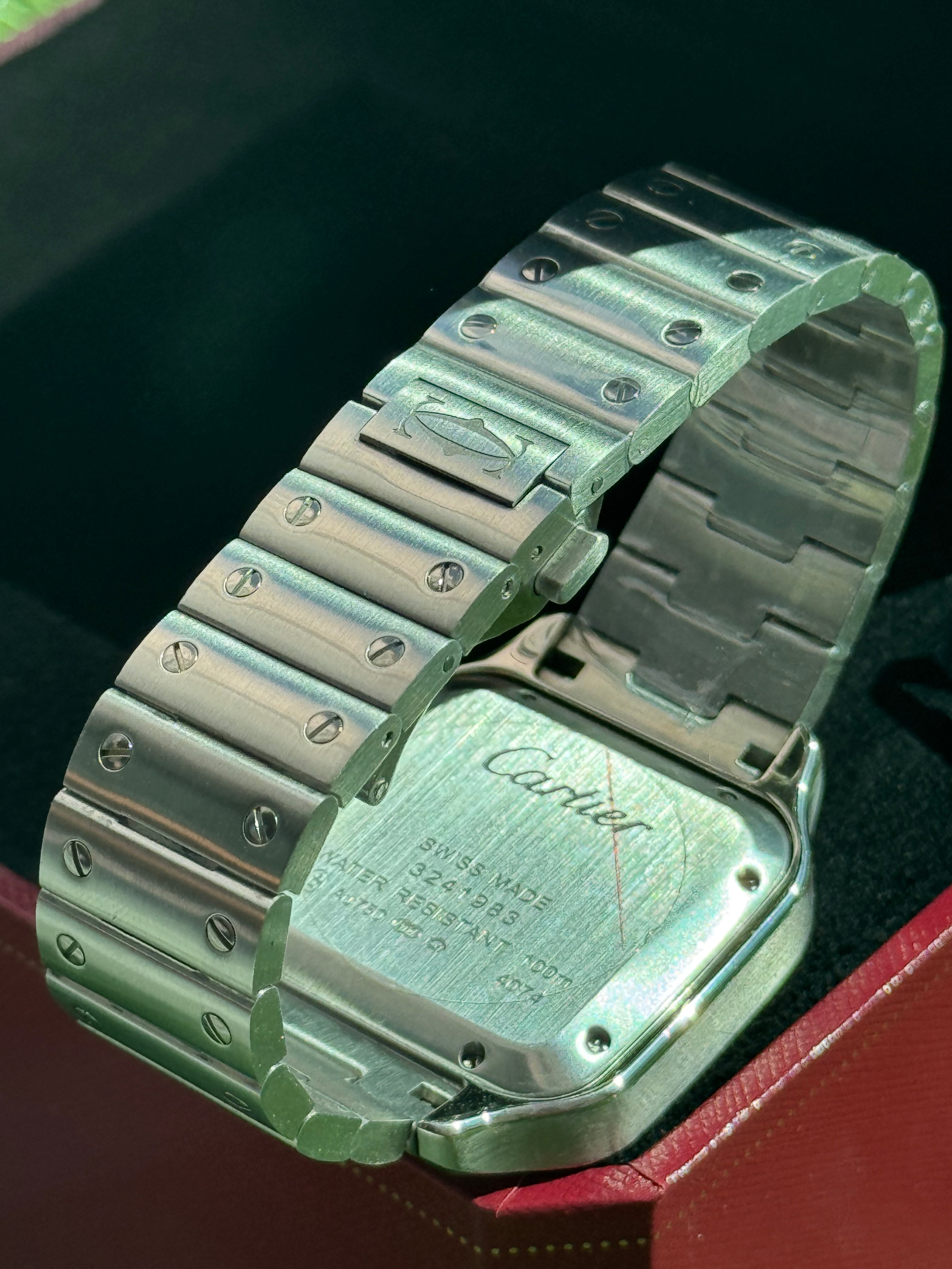 RELOJ SANTOS DE CARTIER FONDO AZUL
