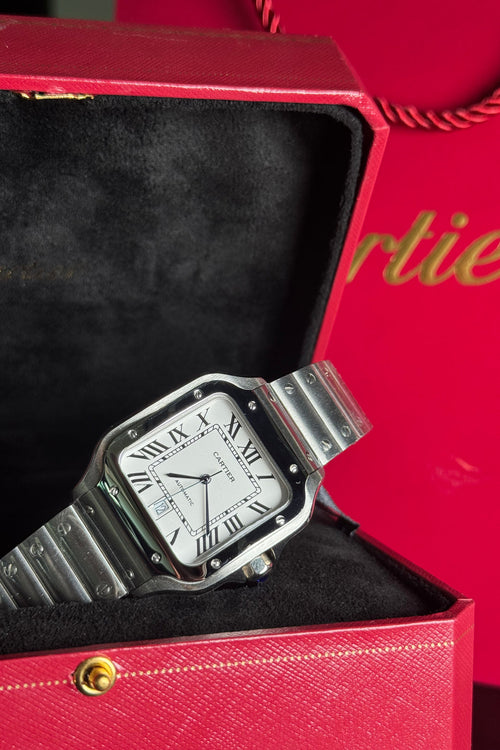 CARTIER SANTOS 40 MM FONDO BLANCO